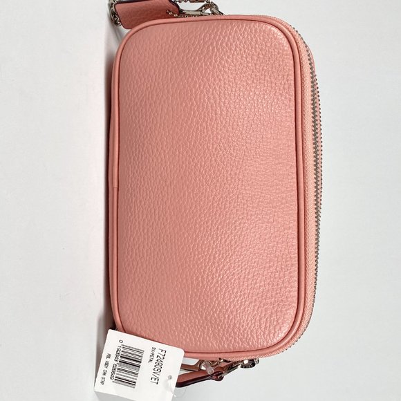 COACH - CROSSBODY POUCH CAMERA BAG IN PEBBLED PINK LEATHER - NEW - Picture 2 of 11
